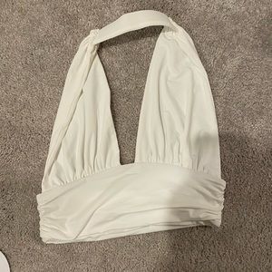 princess poly white crop top
